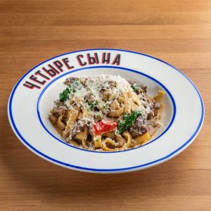 Фетучине Щеки с белыми грибами