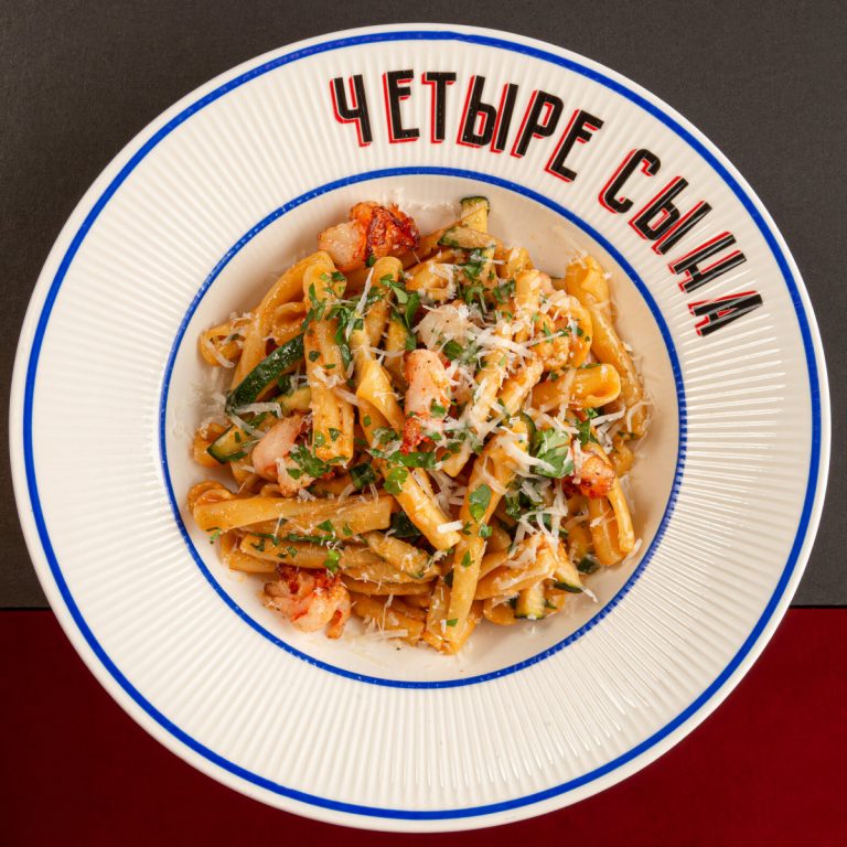 Казарече с цукини и креветкой